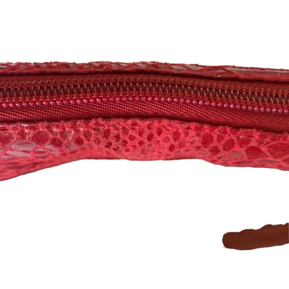 Red Faux Crocodile Skin iPad Case File Holder. Excellent condition!